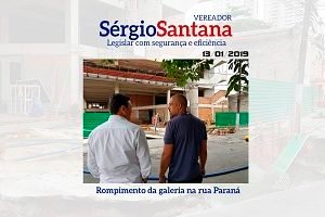 Rompimento da Galeria na rua Paraná 182