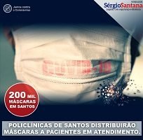 Policlínicas de Santos distribuirão máscaras a pacientes em atendimento