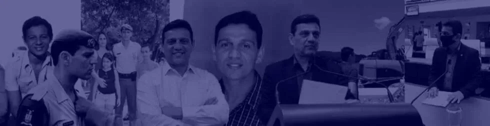 Sérgio Santana ao lado de apoiadores em imagem da campanha a deputado estadual