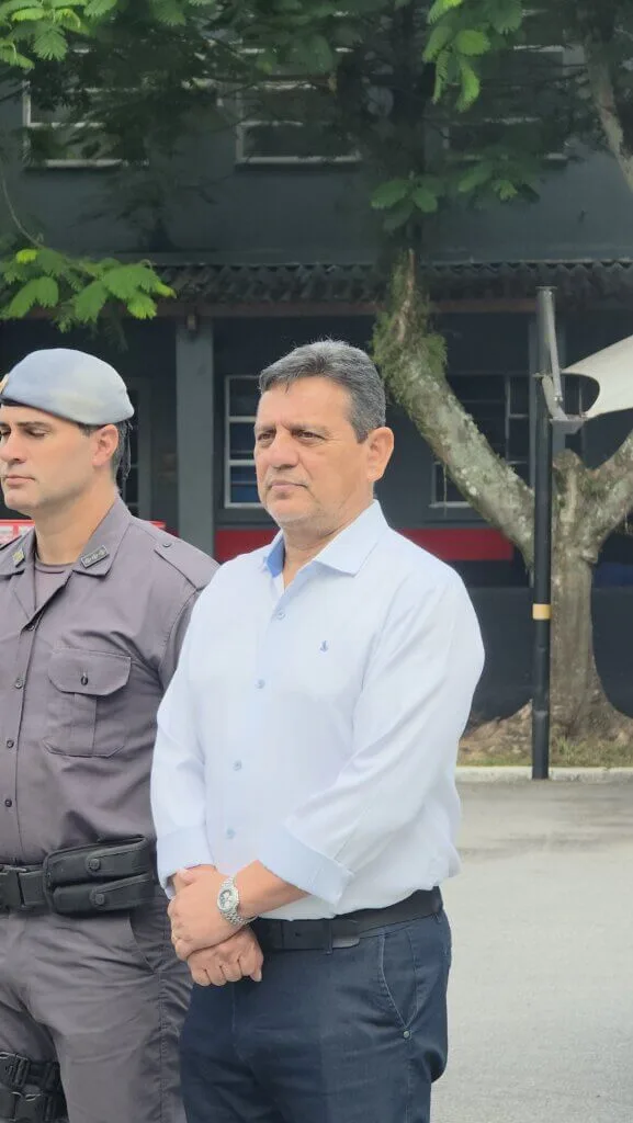 Vereador Sérgio Santana com a Polícia Militar do Estado de São Paulo – PMESP Santos
